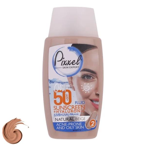 ضد آفتاب رنگی پیکسل مدل Natural Beige با Spf50 مناسب پوست چرب و جوش دار حجم 50 میلی لیتر