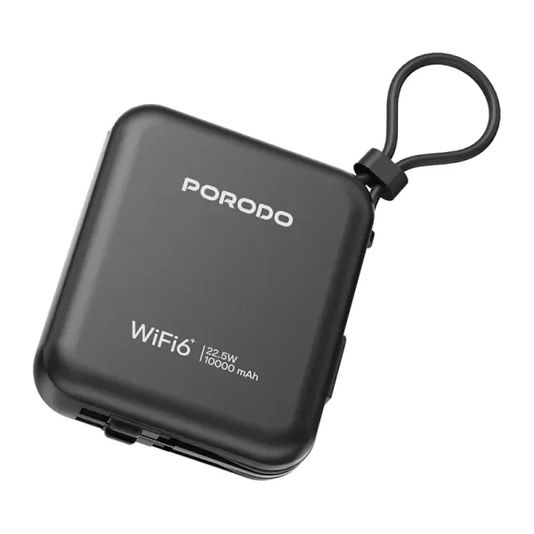پاوربانک و مودم 4G/LTE قابل حمل پرودو Porodo مدل PBFCH064 ظرفیت 10000 میلی آمپر