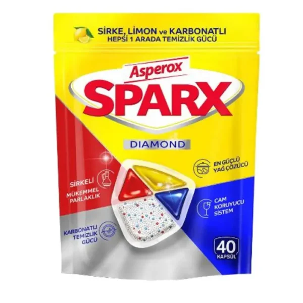 قرص ماشین ظرفشویی اسپروکس Asperox مدل Sparx Diamond بسته 40عددی
