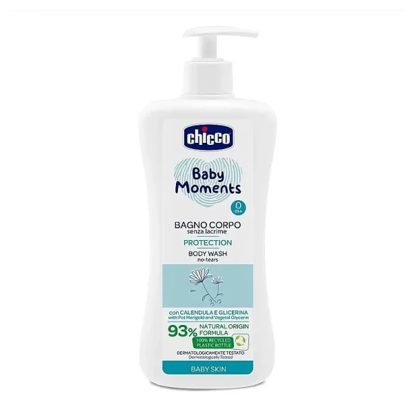 شامپو بدن چیکو مدل Baby Moments Protection حجم 200 میلی لیتر، حاوی 93% مواد طبیعی