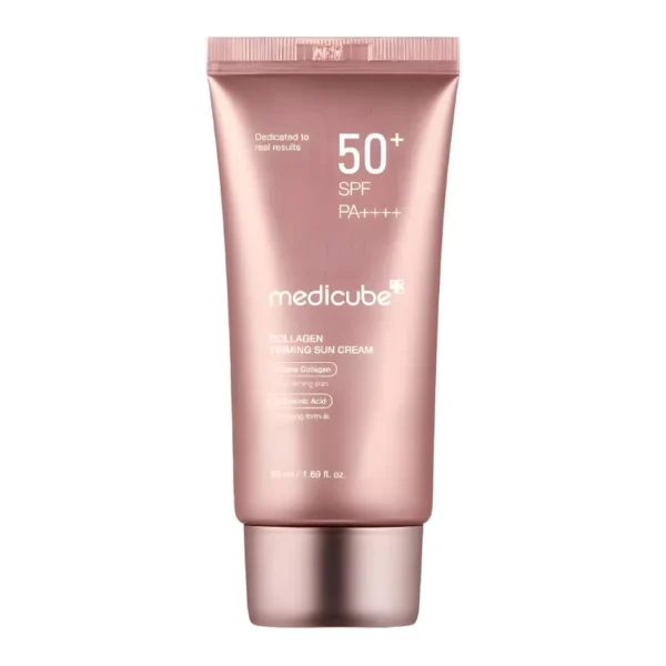 کرم ضد آفتاب مدی کیوب کلاژن و روشن کننده spf 50 بی رنگ حجم 50 میلی لیتر